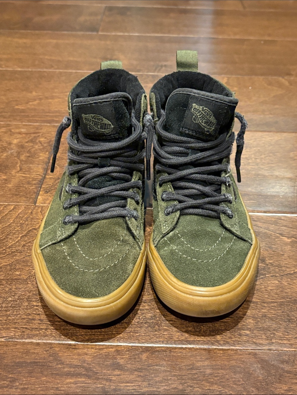 Vans MTE Kids Olive Suede High-Top Sneakers with Gum Outsole